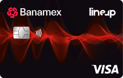 Tarjeta de crédito LineUp Banamex horizontal con chip.