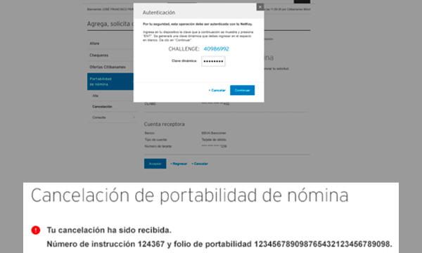 Verifica tu información y confirma el trámite con tu NetKey