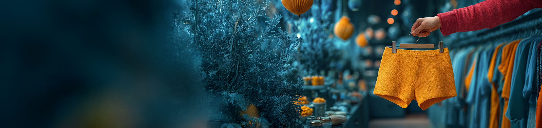 Unos calzones amarillos en un gancho.