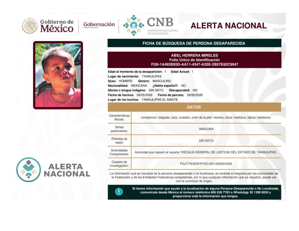 Persona desaparecida Abel Herrera Mireles