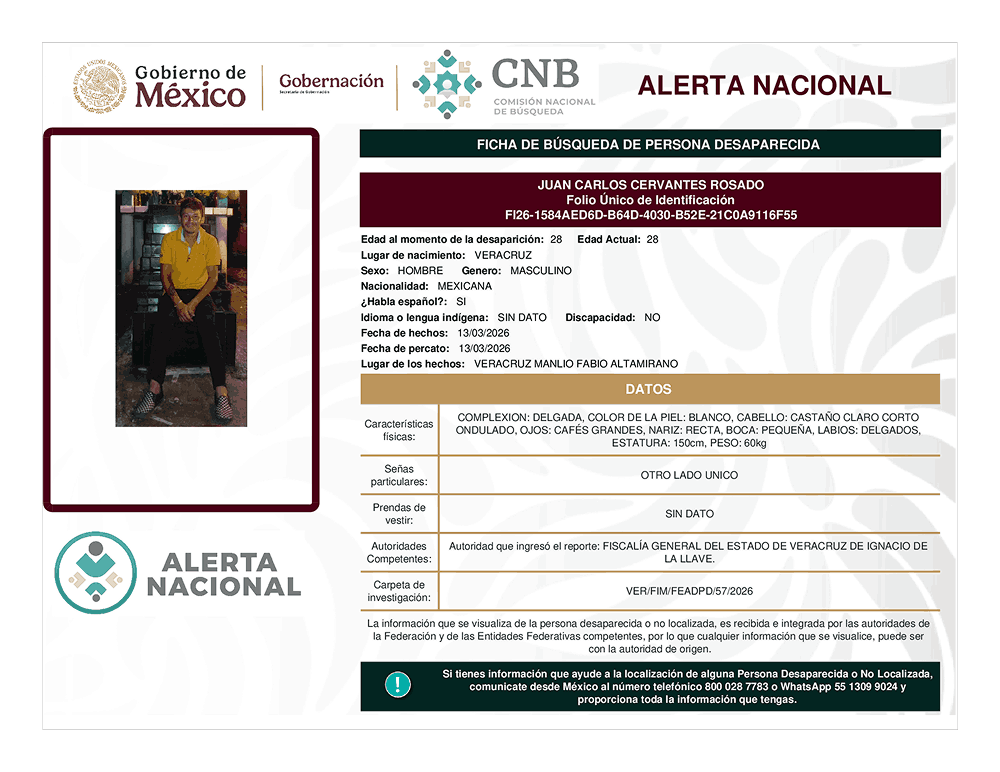 Persona desaparecida Juan Carlos